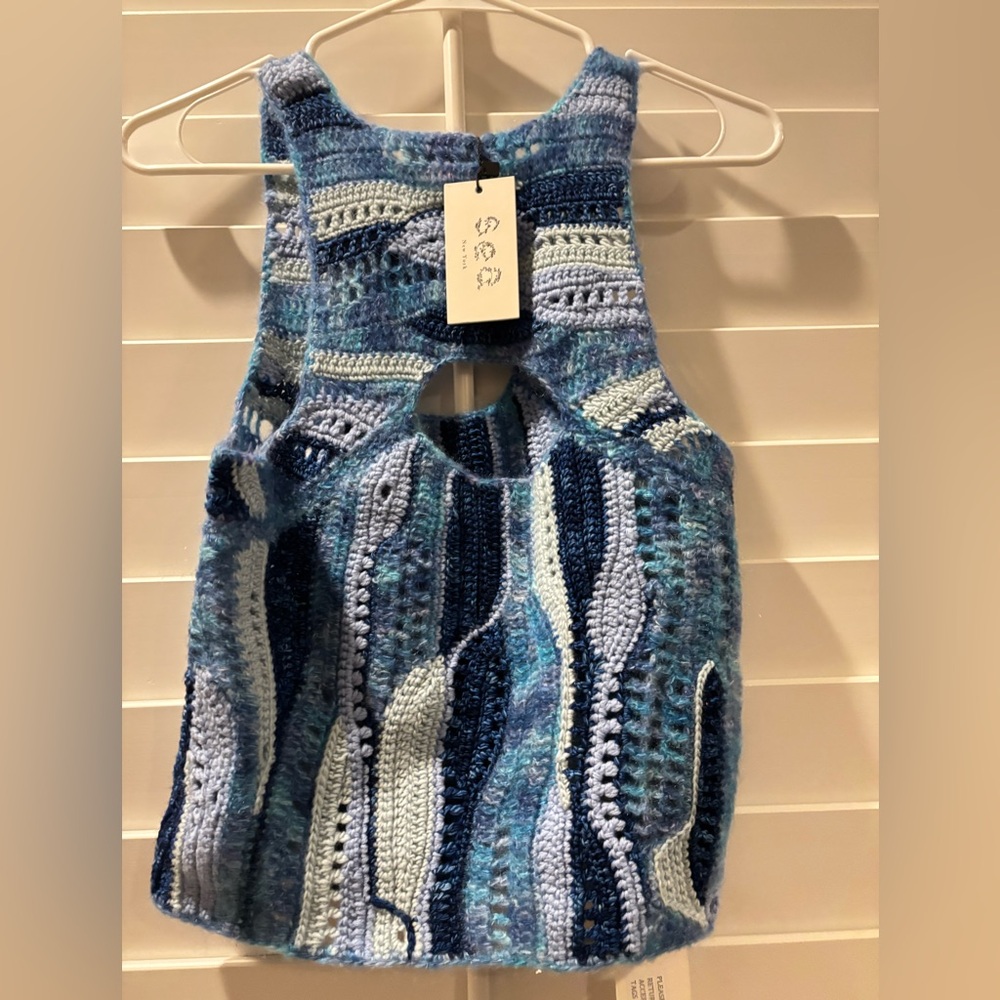 Sea New York Blue and White Knit Top